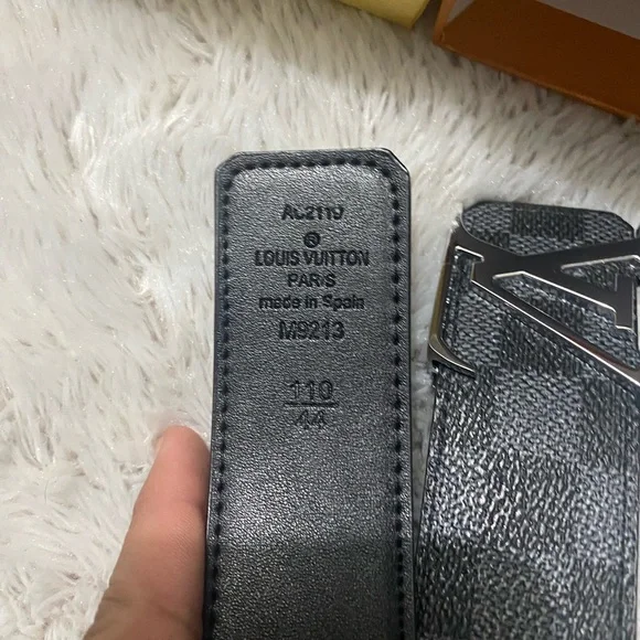 Louis Vuitton Graphite Belt with Silver Buckle - Picture 3 of 4